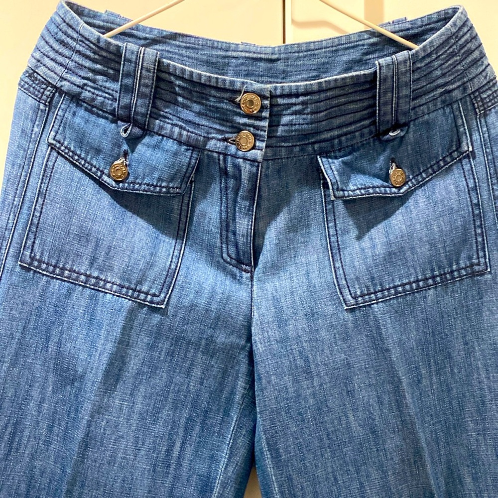 IROO soft denim Mid -rise wide leg